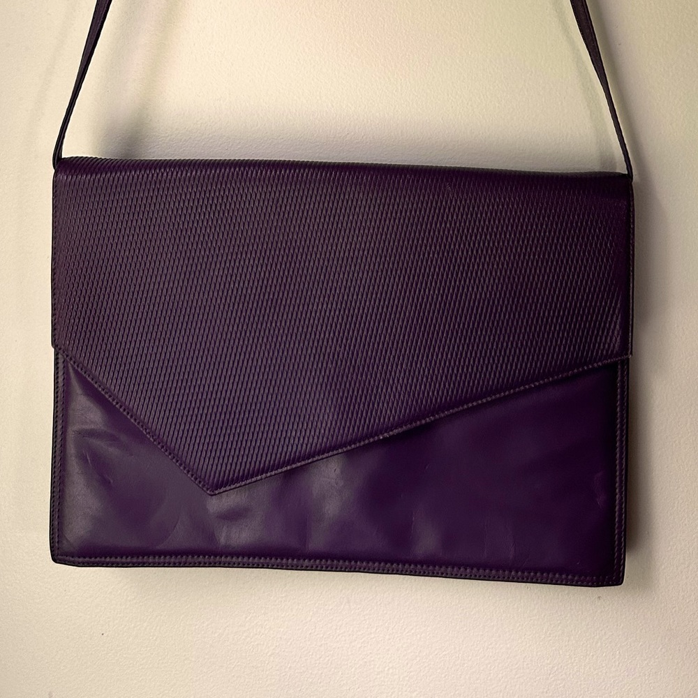 Vintage leather purple purse